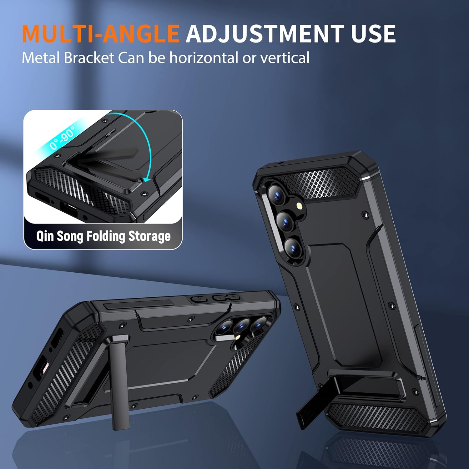 Asuwish Funda de teléfono para Samsung Galaxy A34 5G con protector de pantalla de vidrio templado y soporte delgado y resistente de grado militar