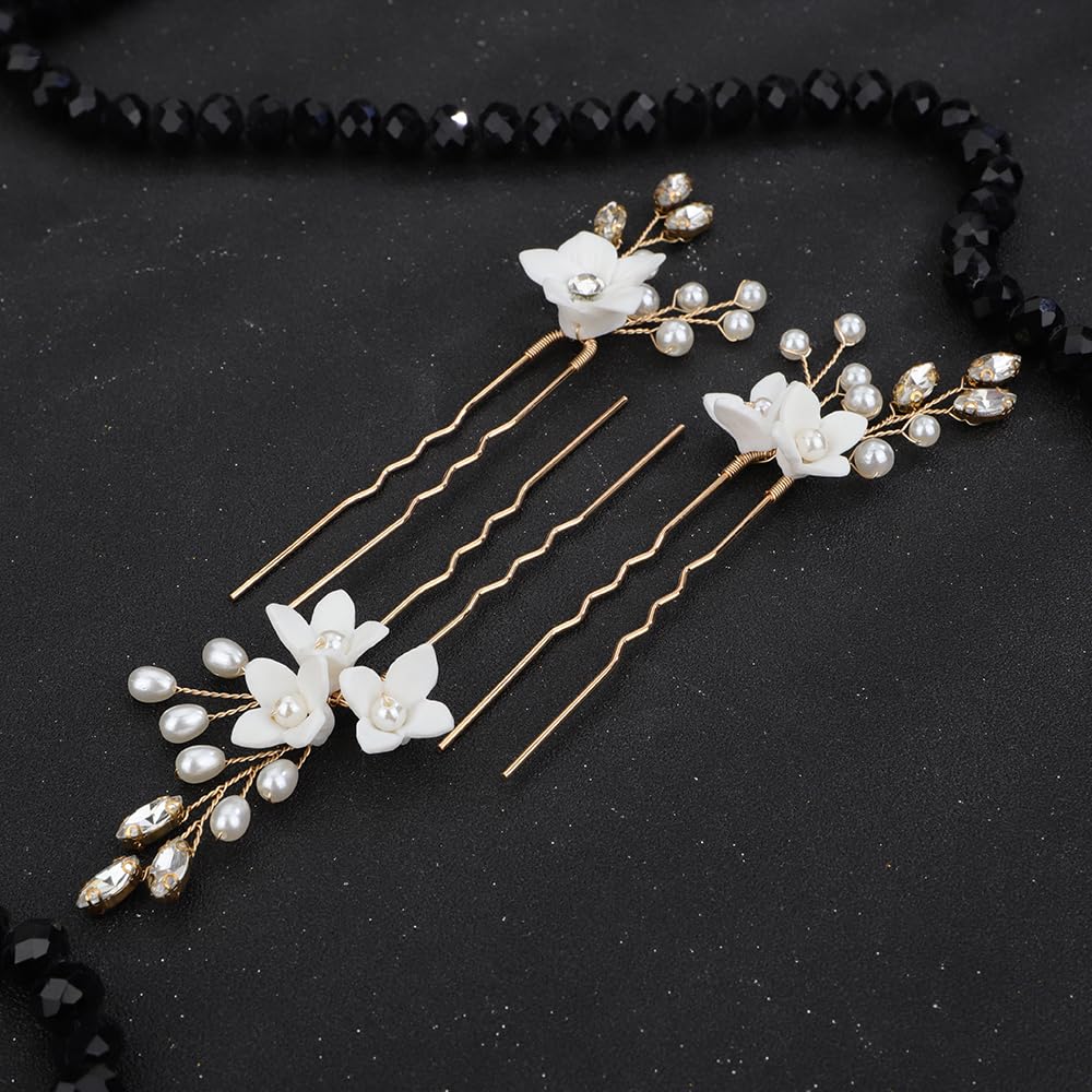 Horquillas para el pelo de boda con diamantes de imitación de perlas, accesorios para el cabello de novia, accesorios para el cabello con perlas de