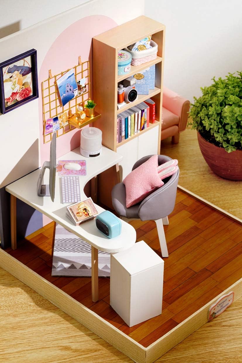 Flever Casa de muñecas Kit de casa de bricolaje en miniatura, habitación creativa con muebles para regalo romántico de arte (mundo de la creatividad)