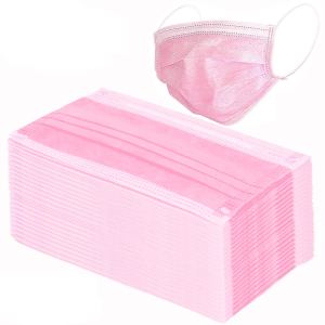 Wecolor Paquete de 120 máscaras faciales desechables con cinta elástica para las orejas, 3 capas transpirables (rosa) Wecolor Paquete de 120 máscaras faciales desechables con cinta elástica para las orejas, 3 capas transpirables (rosa)