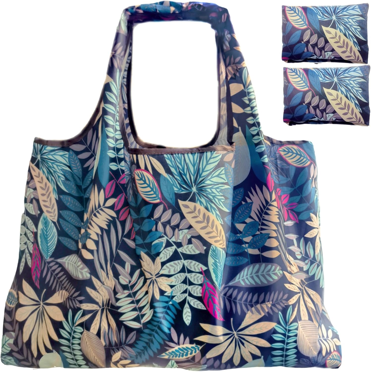 HAPPYHEDI – Bolsas de comestibles plegables y reutilizables, lavables, asas largas, bolsa plegable, resistente a granel