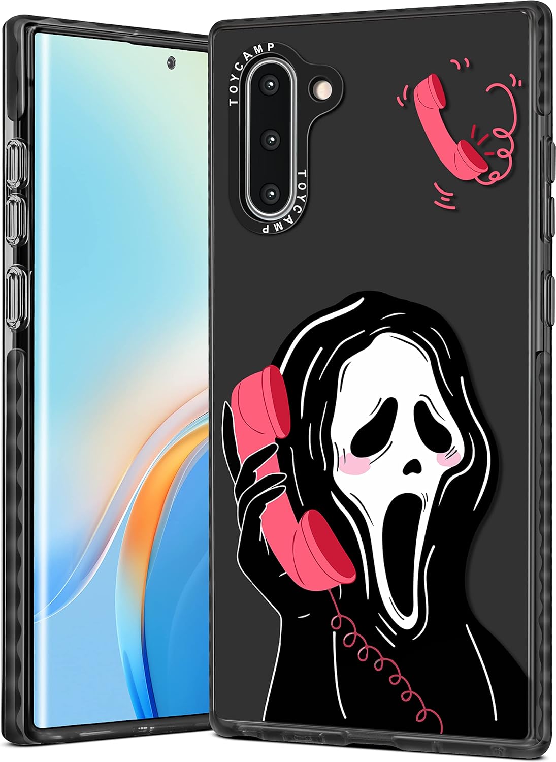 Toycamp Funda para Note 10, bonito y divertido diseño de esqueleto de calavera para mujeres, niñas, niños y adolescentes para Galaxy Note 10, bonita