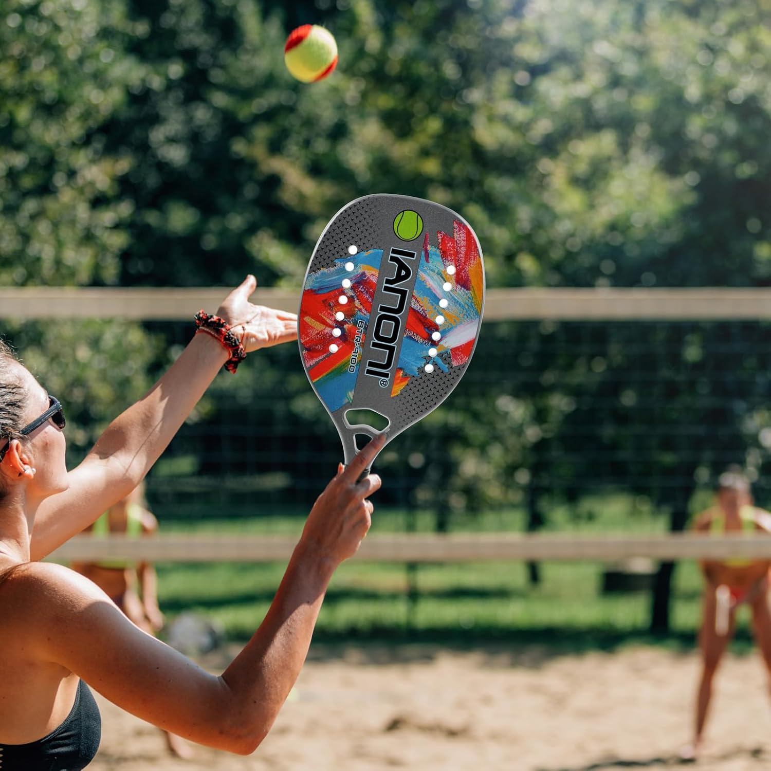 Pádel de tenis de playa Raqueta de tenis de playa Fibra de carbono con núcleo de espuma de memoria EVA Palas de tenis