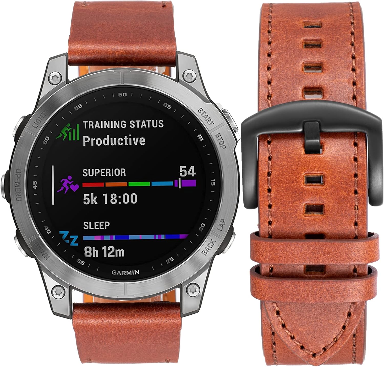 SEURE Quickfit – Correa de reloj para Garmin Fenix 7Fenix 6Fenix 5 Plus, correa de reloj de repuesto de cuero genuino de 0.866in para Garmin