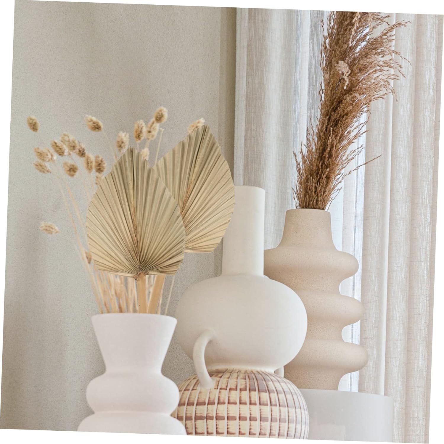 Abaodam 8 Pcs Dried Palm Leaves Flower Vases Decorative Fake Leaves Dried Natural Monstera Leaf Decor Jungle Decorations Dried Leaf Adornment Palm