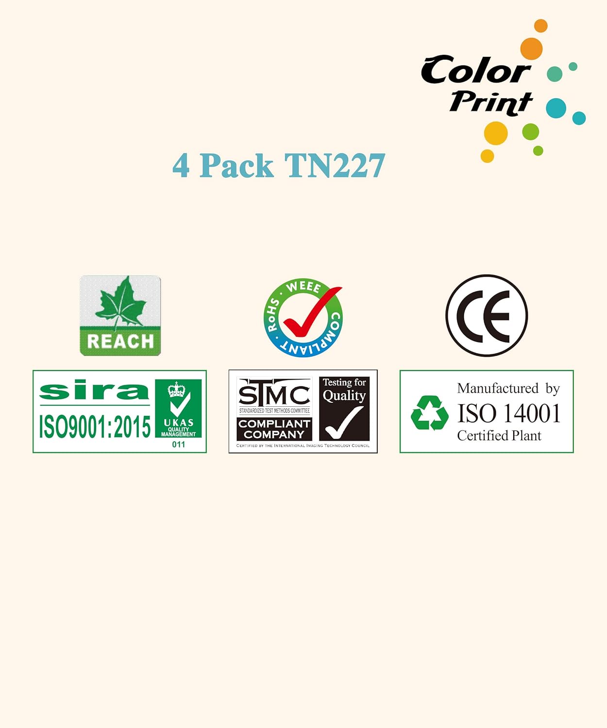 COLOR PRINT Cartucho de tóner compatible para Brother TN227 TN-227 TN227BK TN223 para impresora HL-L3210CW HL L3230CDW L3710CDW L3270CDW MFC-L3710CW