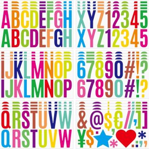 400 piezas de 24 hojas de calcomanías grandes de letras coloridas de 2.5 pulgadas, autoadhesivas, letras grandes, letras del alfabeto, kit de 400 piezas de 24 hojas de calcomanías grandes de letras coloridas de 2.5 pulgadas, autoadhesivas, letras grandes, letras del alfabeto, kit de