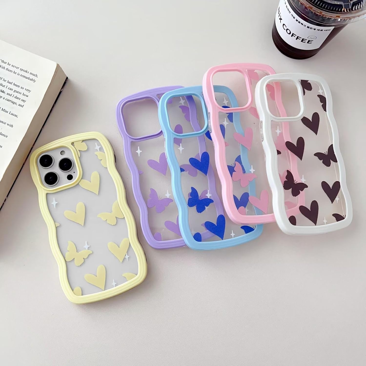 Tzomsze Fundas para iPhone 11 Pro Max con forma de marco rizado y bonito patrón estético, funda delgada y suave de TPU a prueba de golpes para