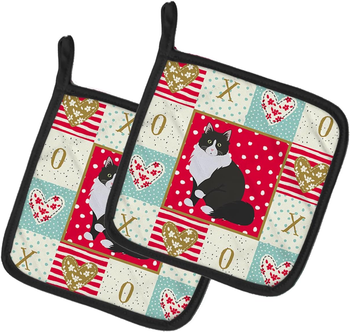 Caroline’s Treasures CK5788PTHD Siberian Forest Cat Love Pair of Pot Holders Kitchen Heat Resistant Pot Holders Sets Oven Hot Pads for Cooking