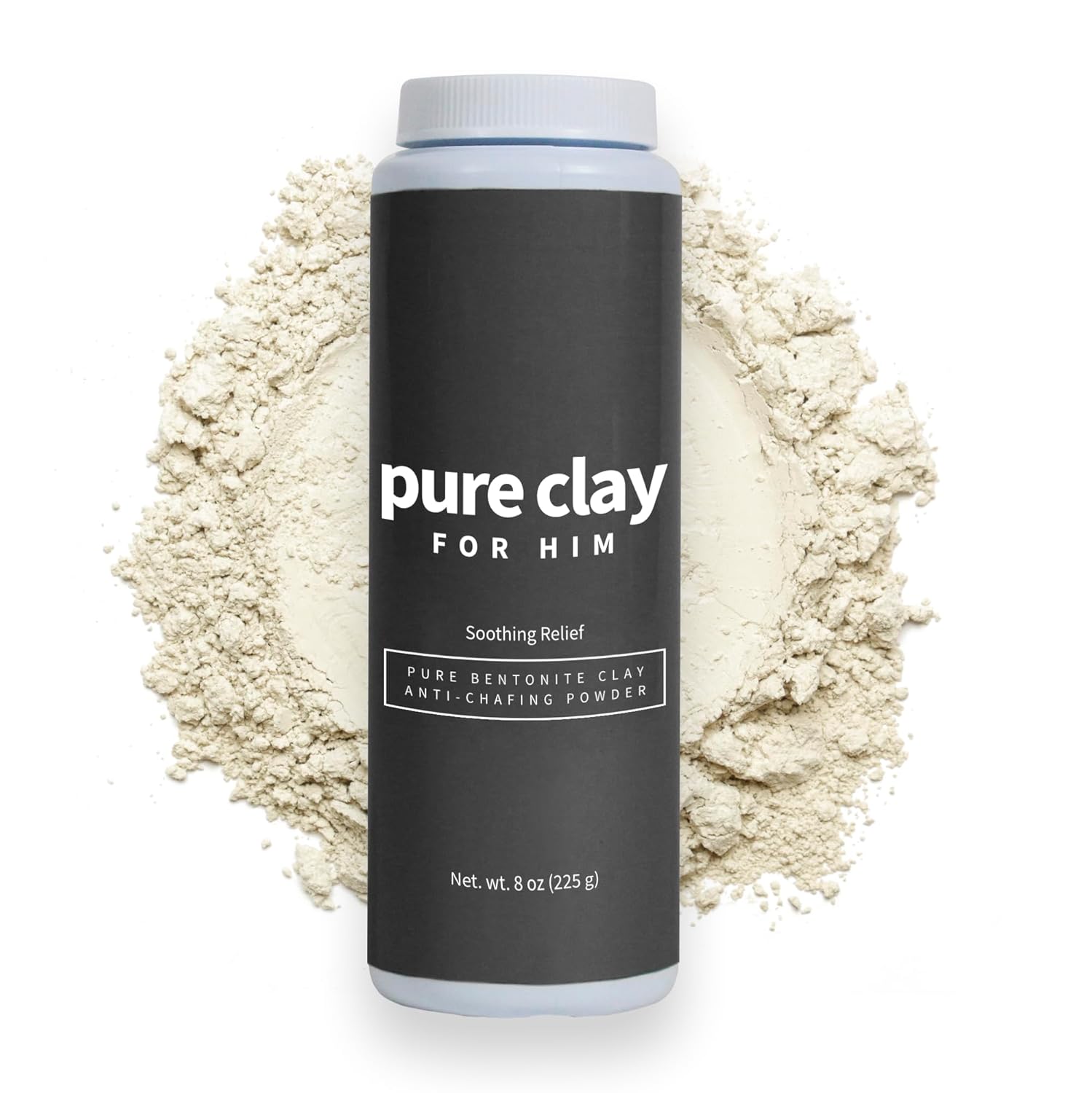 All Natural – Polvo antirozaduras para hombre, polvo de arcilla de bentonita de calcio minado profundo, cuerpo, ingle, brazo, pie, polvo