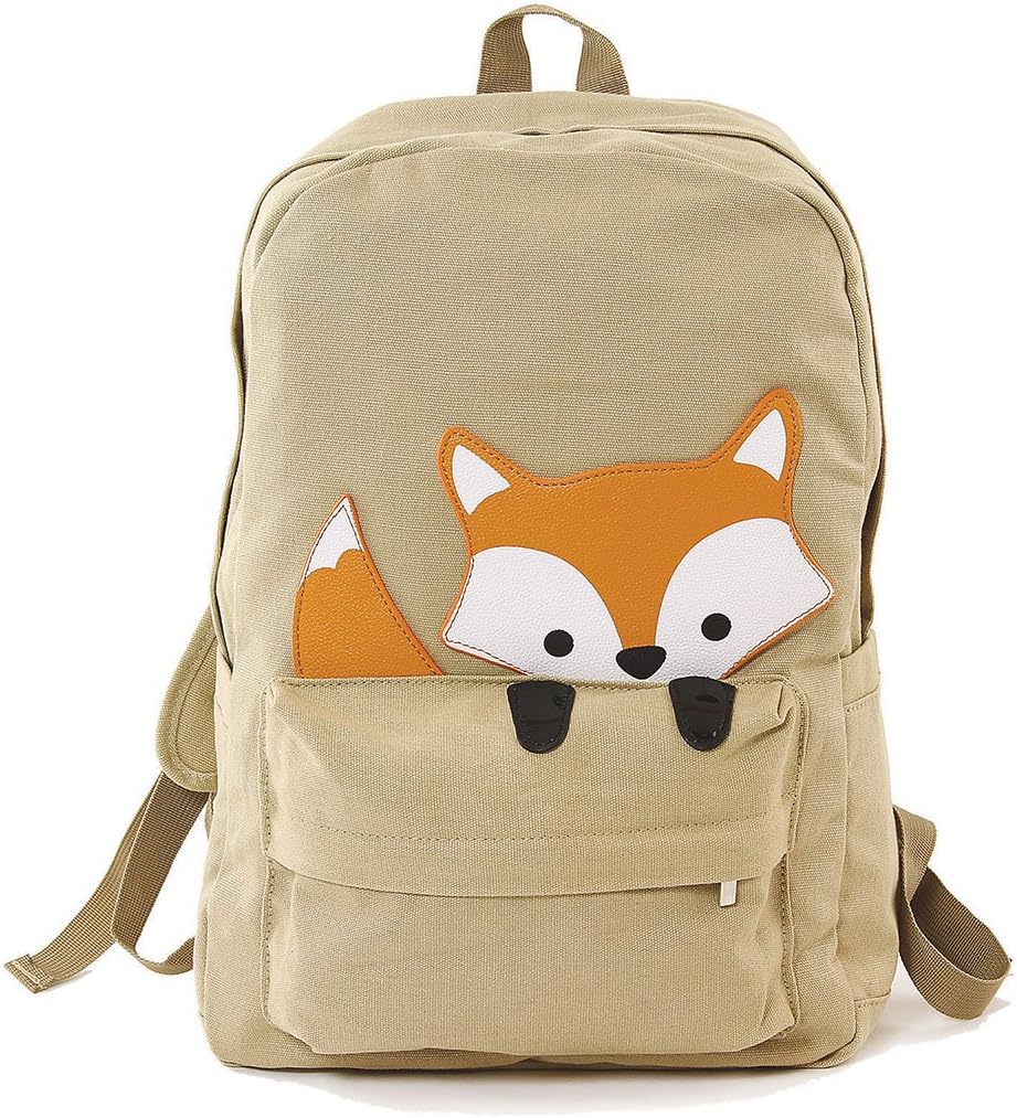 Sleepyville CrittersMochila de lona con cachorro de zorro que espía, Caqui), 85120CN