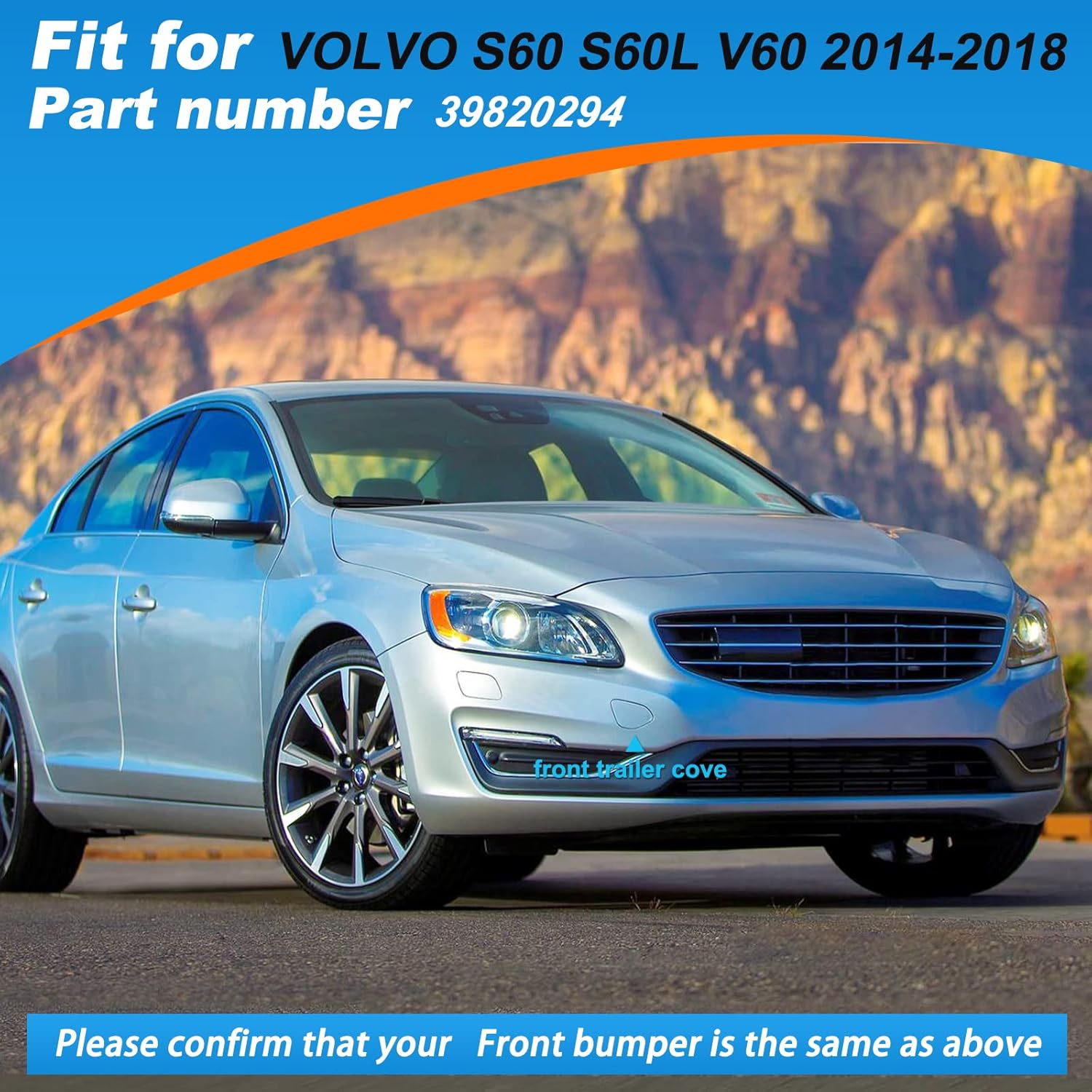 Cubierta de gancho de remolque para parachoques delantero, tapa de ojo de remolque para Volvo S60 S60L V60 2014 2015 2016 2017 2018 39820294