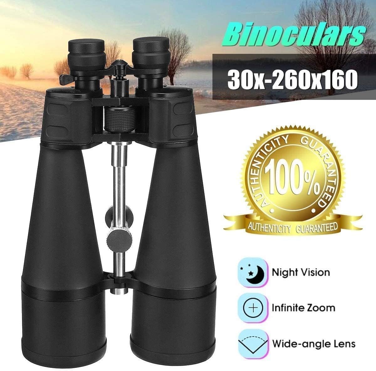 Prismáticos 30-260X160 Potente Zoom Profesional Telescopio HD Vison High Times Binocular Largo Alcance para Observar Estrellas, Binoculares Adultos