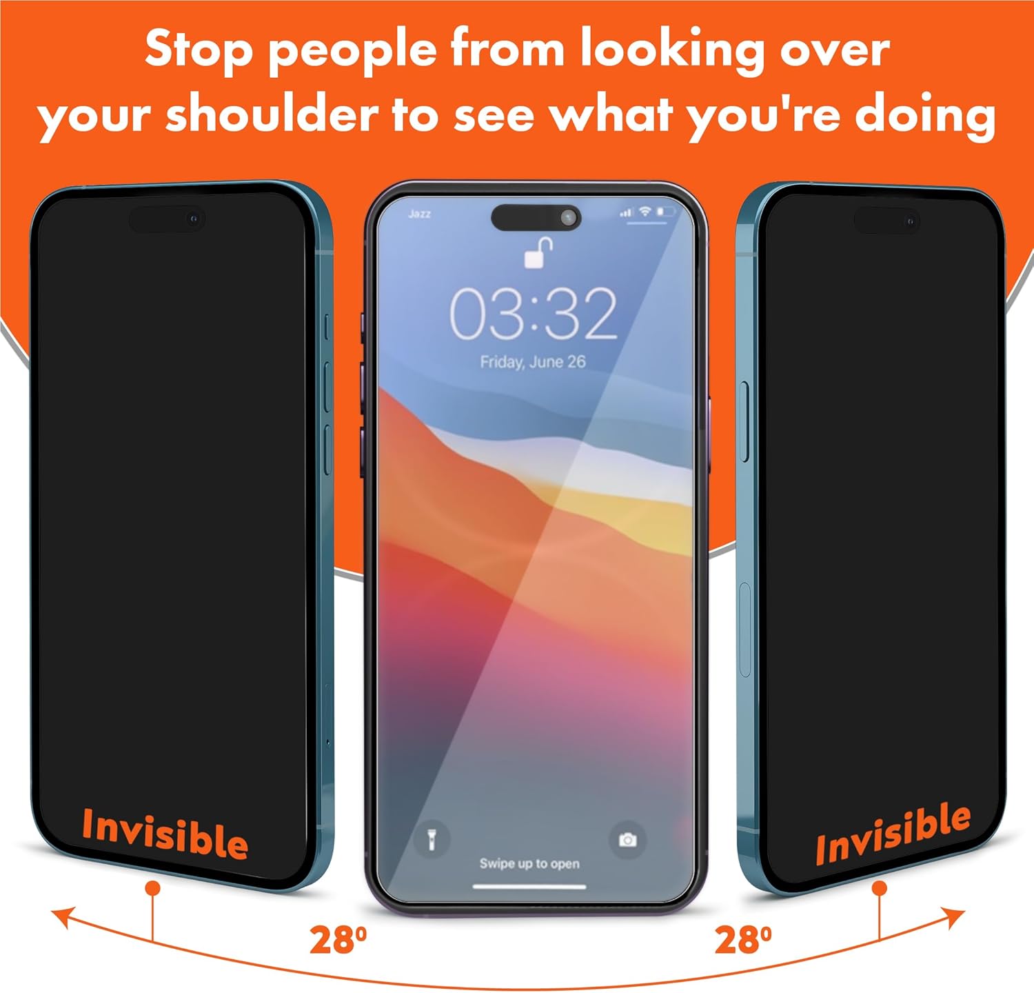 Slapback – Protector de pantalla de privacidad prémium para iPhone 14 Pro 2 unidades pantalla de 6.1 pulgadas vidrio templado de dureza 9H antiespía