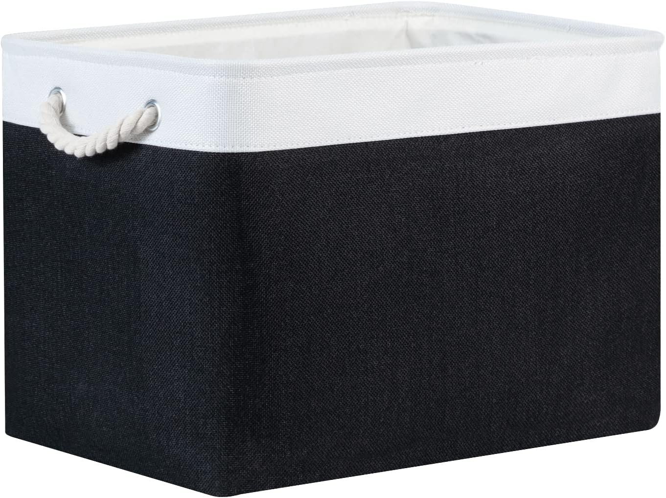 Bidtakay Cestas de almacenamiento negras para estantes, juego de 2 cestas decorativas de tela para organizar 16 x 11.8 x 11.8 pulgadas, canastas