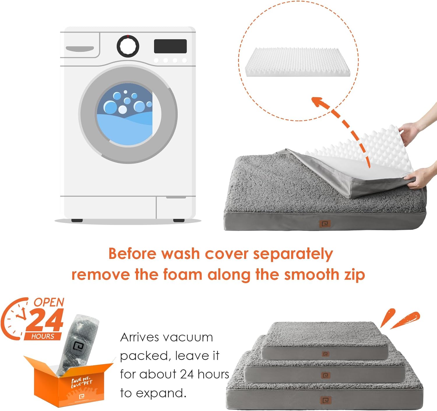 EHEYCIGA Camas lavables para perros extragrandes, cama para perros XL con funda extraíble para jaula, cama ortopédica de espuma para mascotas,
