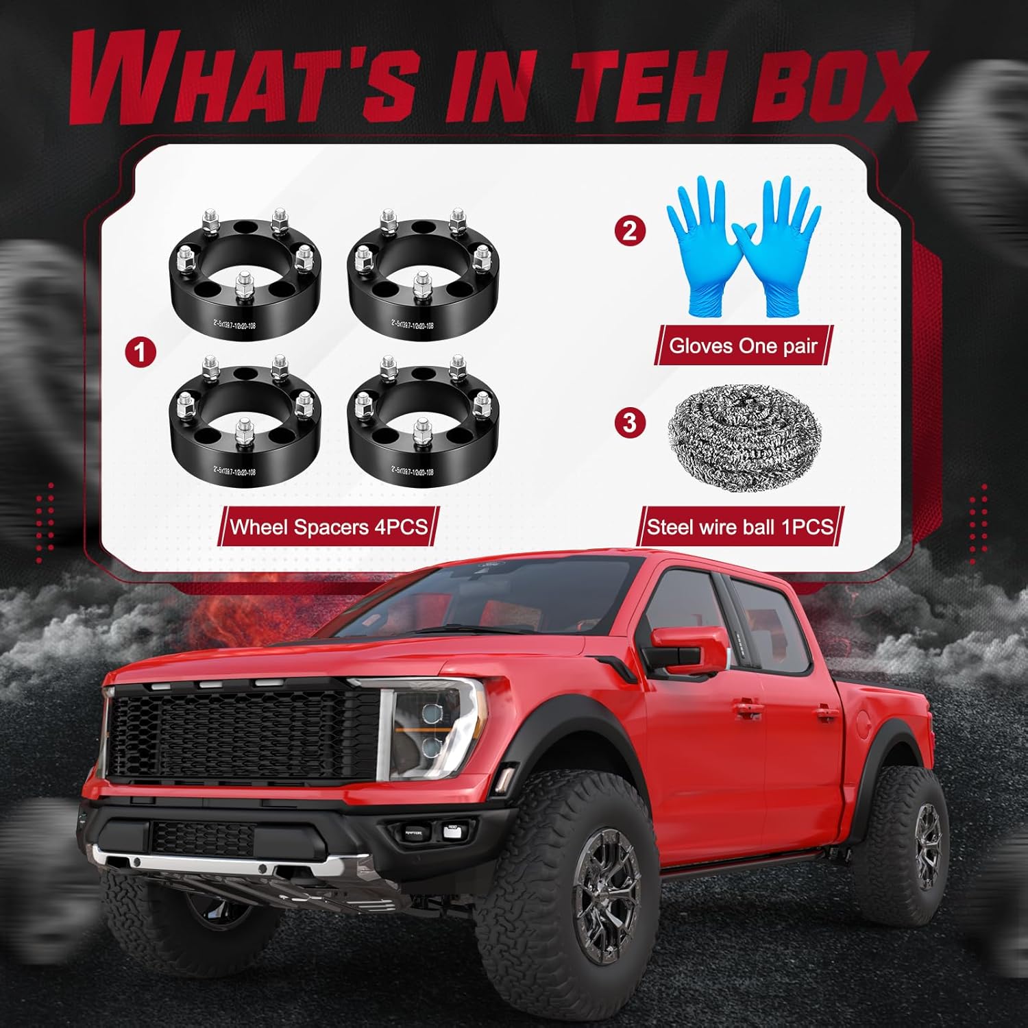 BDFHYK Espaciadores de rueda de 0.197 x 5.500 in, espaciador de rueda central de 2 pulgadas, compatible con Dodge Ram 1500 Ford F-150 F100 E100
