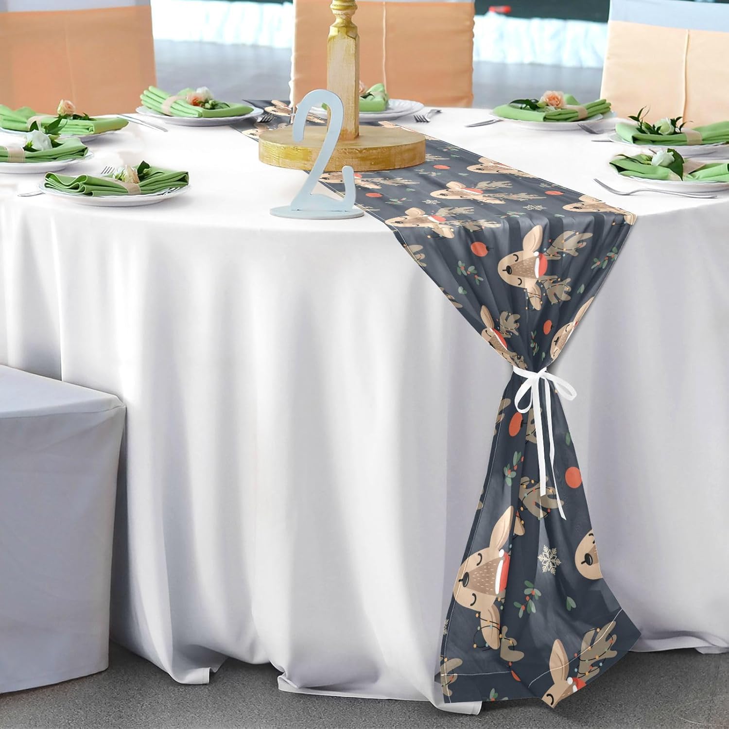Christmas Reindeer Table Runner Fall Decor for Kitchen Decorations Christmas Table Runner 120 Inches Long