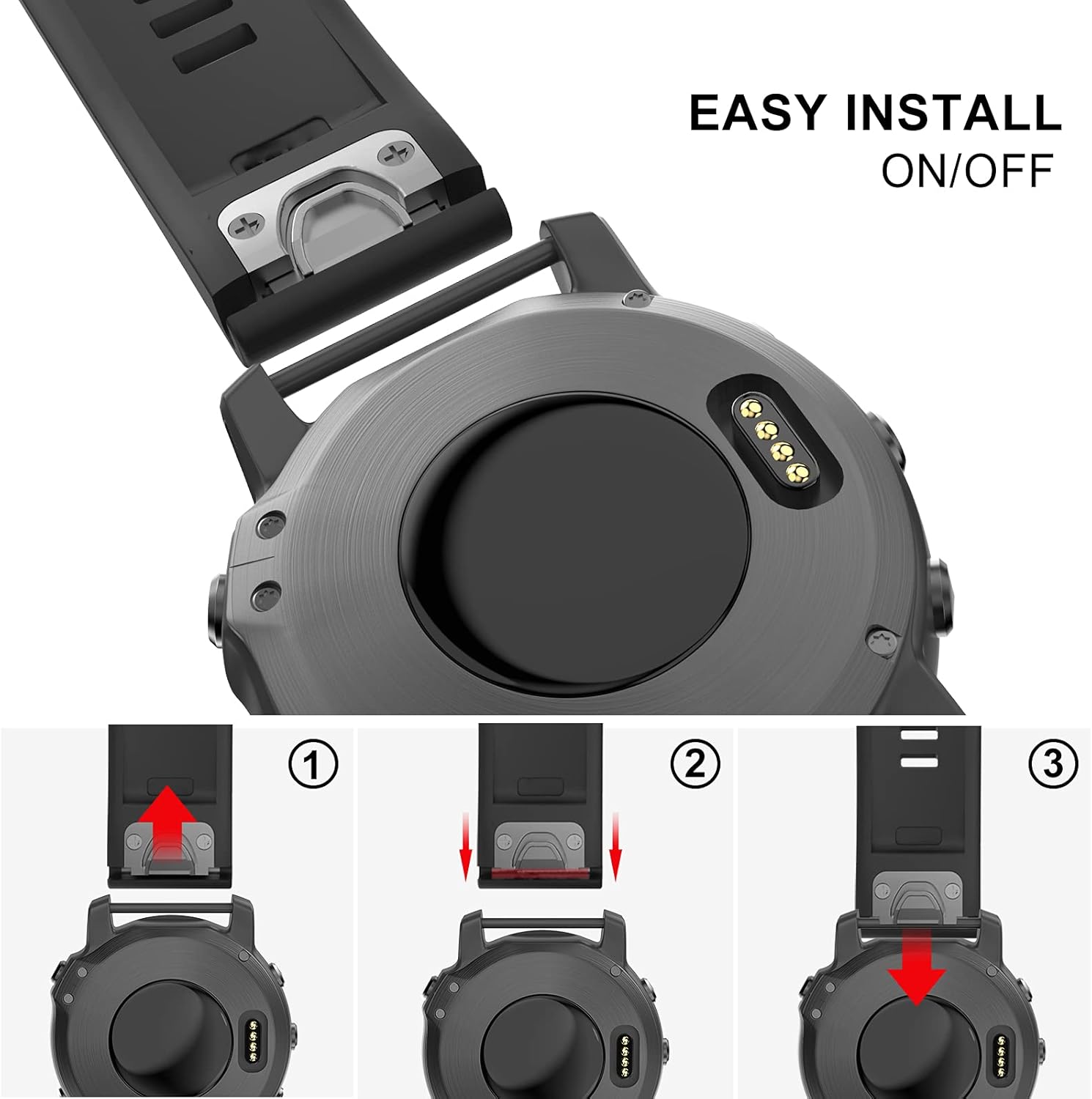 OVERSTEP Compatible con Fenix 5X Band, correa deportiva de 0.066 pulgadas (1.024 in), correa de silicona de repuesto para Garmin Fenix 5X PlusFenix