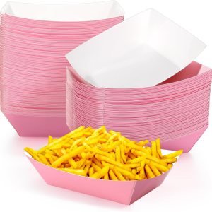 Yinkin 100 bandejas de papel de 3 libras, bandejas desechables para nachos de papel kraft para tacos, concesión, Halloween, suministros de fiesta de Yinkin 100 bandejas de papel de 3 libras, bandejas desechables para nachos de papel kraft para tacos, concesión, Halloween, suministros de fiesta de