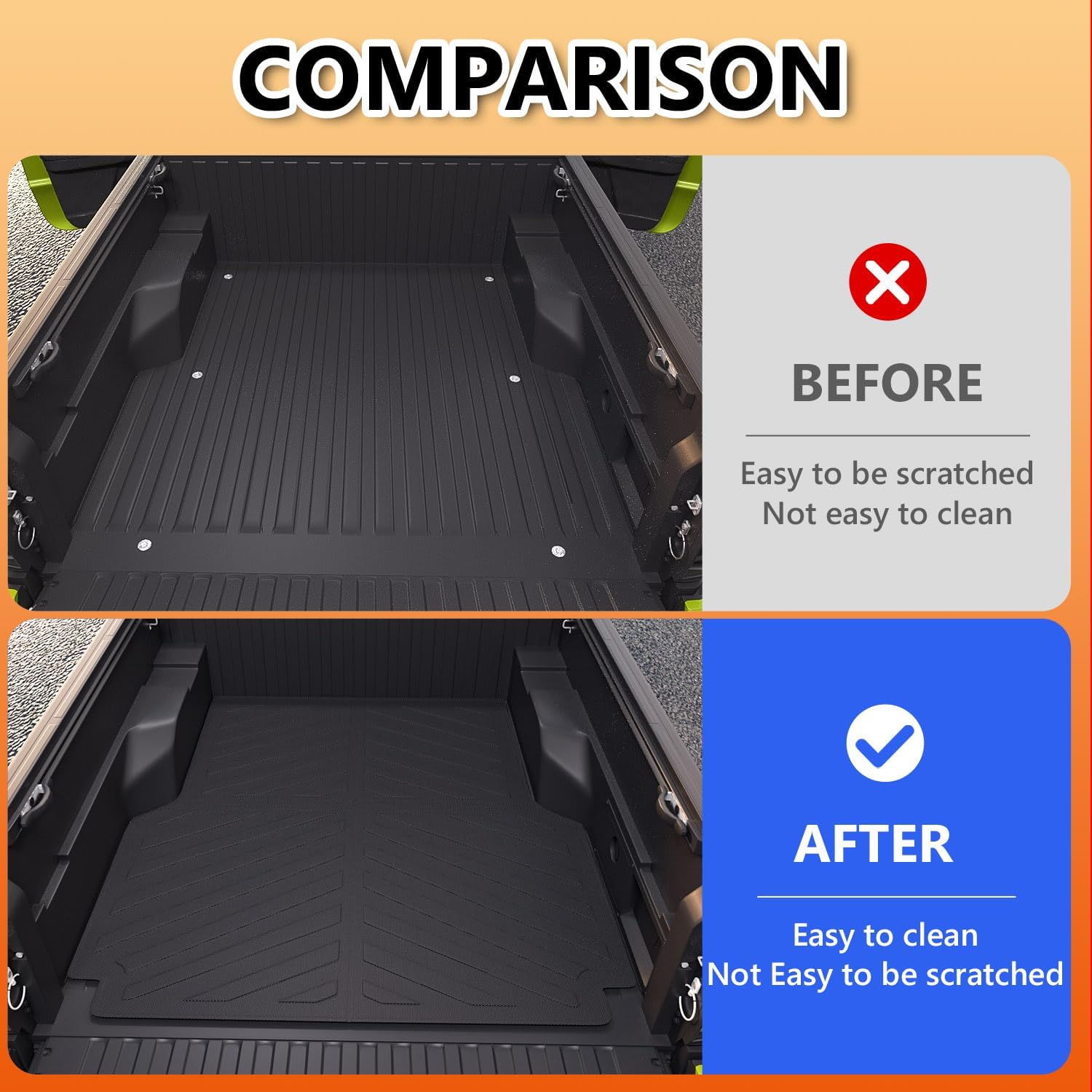 Xipoo Tapete para caja de camioneta compatible con Toyota Tacoma 2005-2023, alfombrilla de caja de camioneta de 5 pies de repuesto de revestimiento