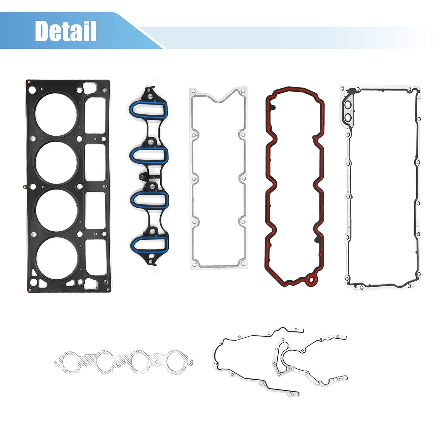 X AUTOHAUX Juego de juntas de culata del motor HS26191PT HS26190PT-2 para Cadillac Escalade para Chevrolet Avalanche 5.3L Acero