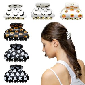 Paquete de 6 pinzas para el cabello de Halloween, lindas pinzas para el cabello pequeñas, clip con calabazas, murciélagos, fantasmas y esqueletos Paquete de 6 pinzas para el cabello de Halloween, lindas pinzas para el cabello pequeñas, clip con calabazas, murciélagos, fantasmas y esqueletos