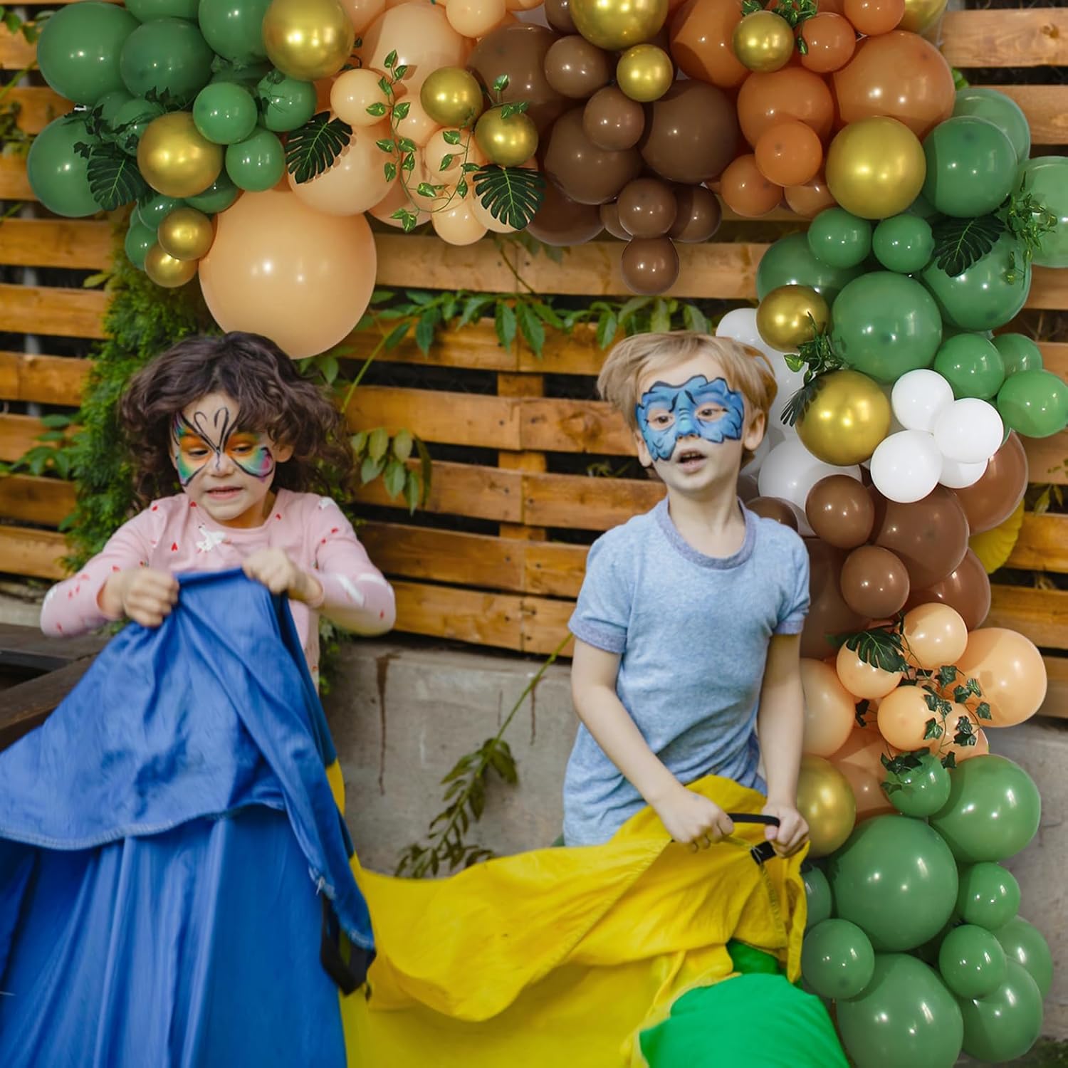 Kit de guirnalda de globos verde salvia y marrón, arco de guirnalda de globos de bosque salvaje, arco de guirnalda de globos retro verde dorado café