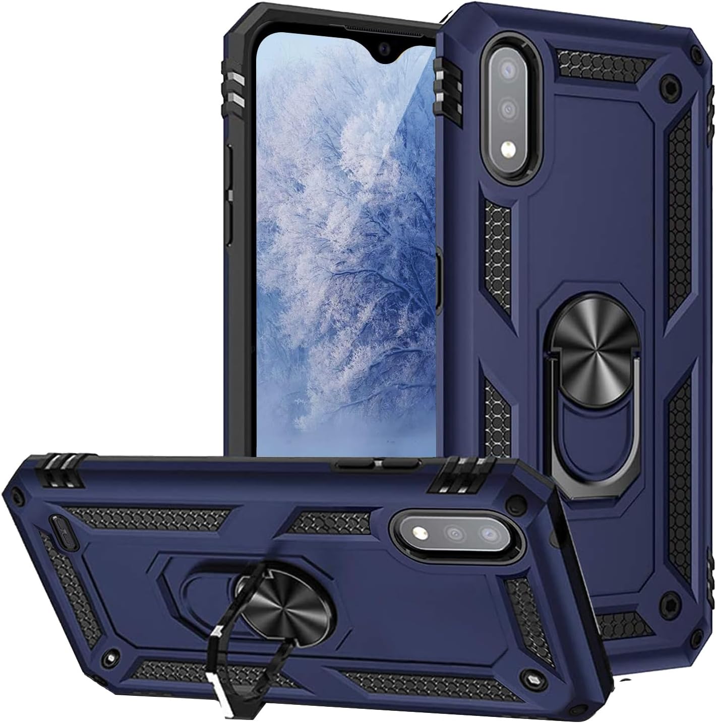 TJS Funda compatible con LG K22, LG K22 Plus+, funda para LG K32, con protector de pantalla de vidrio templado, soporte magnético con soporte
