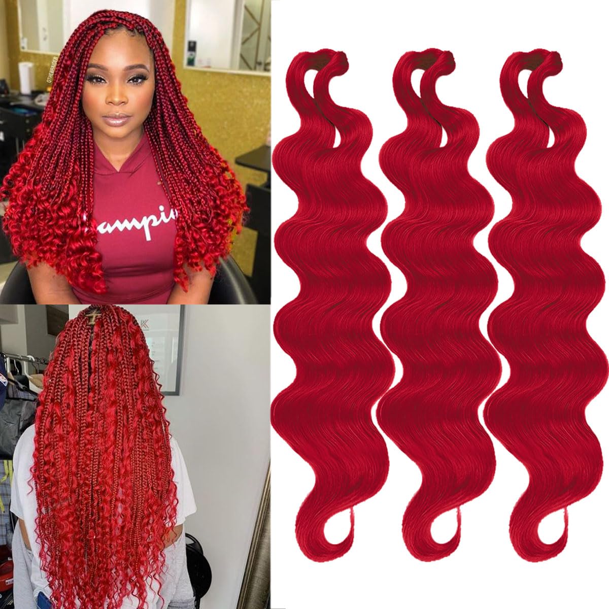 COOKOO 3 paquetes de cabello ondulado blanco para trenzar de 18 pulgadas, cabello rizado francés ondulado con giro oceánico, extensiones de cabello