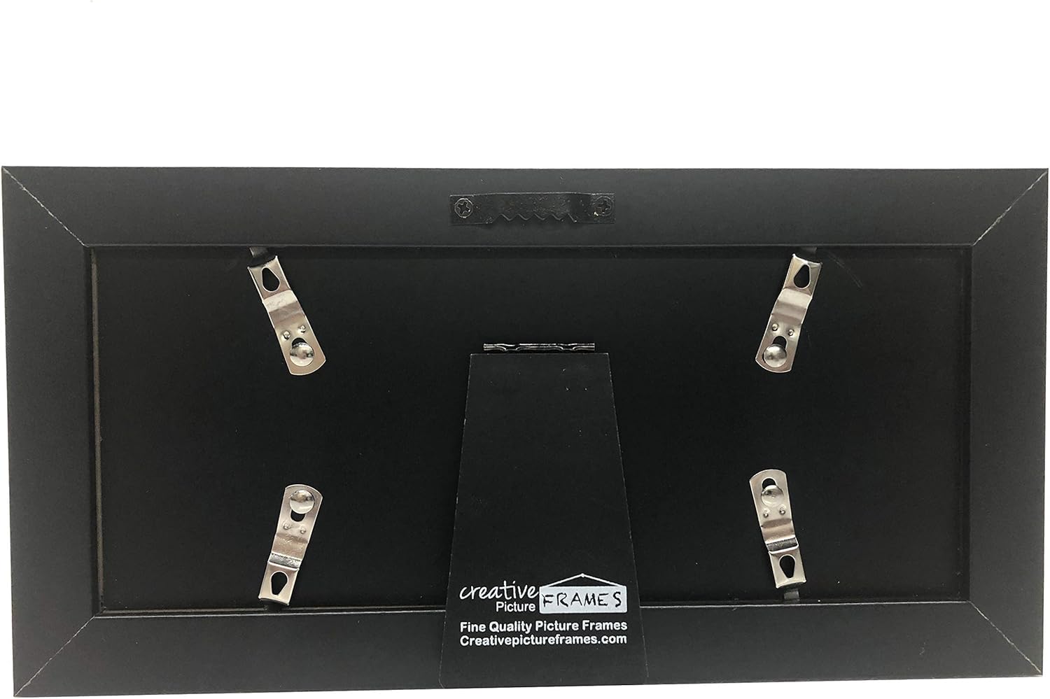 Creative Picture Frames $4x9bk-b Marco negro del primer dólar con estera negra, soporte de caballete y colgador de pared incluido