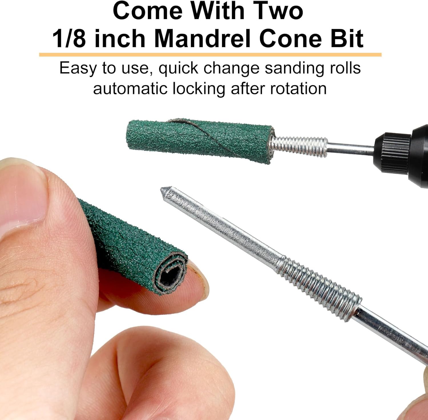 Rollos de cartucho de 1-12 pulgadas con mandril de vástago de 18 para herramientas rotativas Dremel Rollo de papel de lija de grano 80 120 240 para