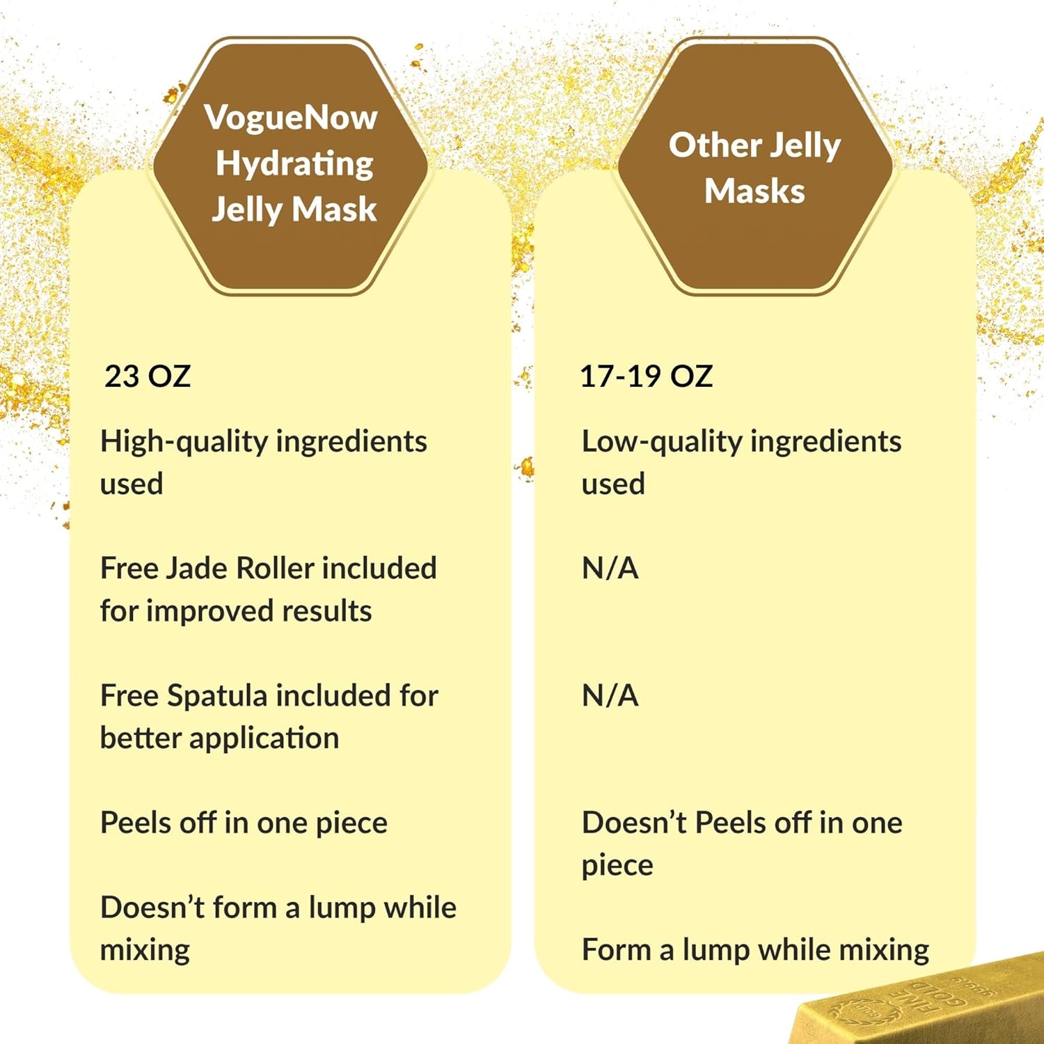 Mascarilla facial de gelatina para tratamientos faciales  Máscara de gelatina hidratante, iluminadora y nutritiva de oro de 24 quilates con rodillo