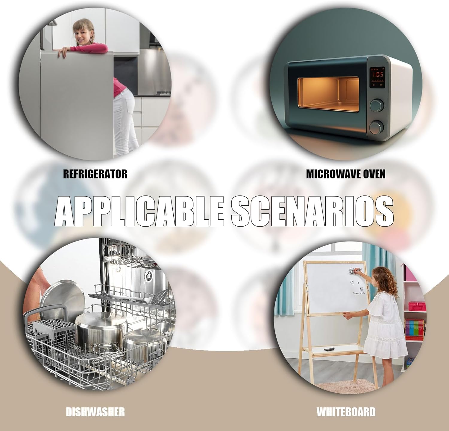 Calcomanías de vidrio fuertes para refrigerador, 12 imanes para refrigerador, divertida forma de imán de nevera, lindo imán pequeño para decoración