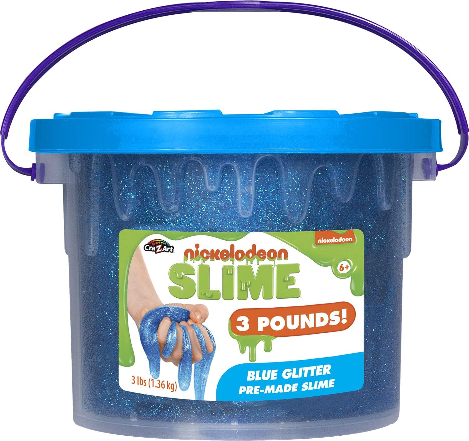 Nickelodeon – Cubo de limo (3 libras), color azul