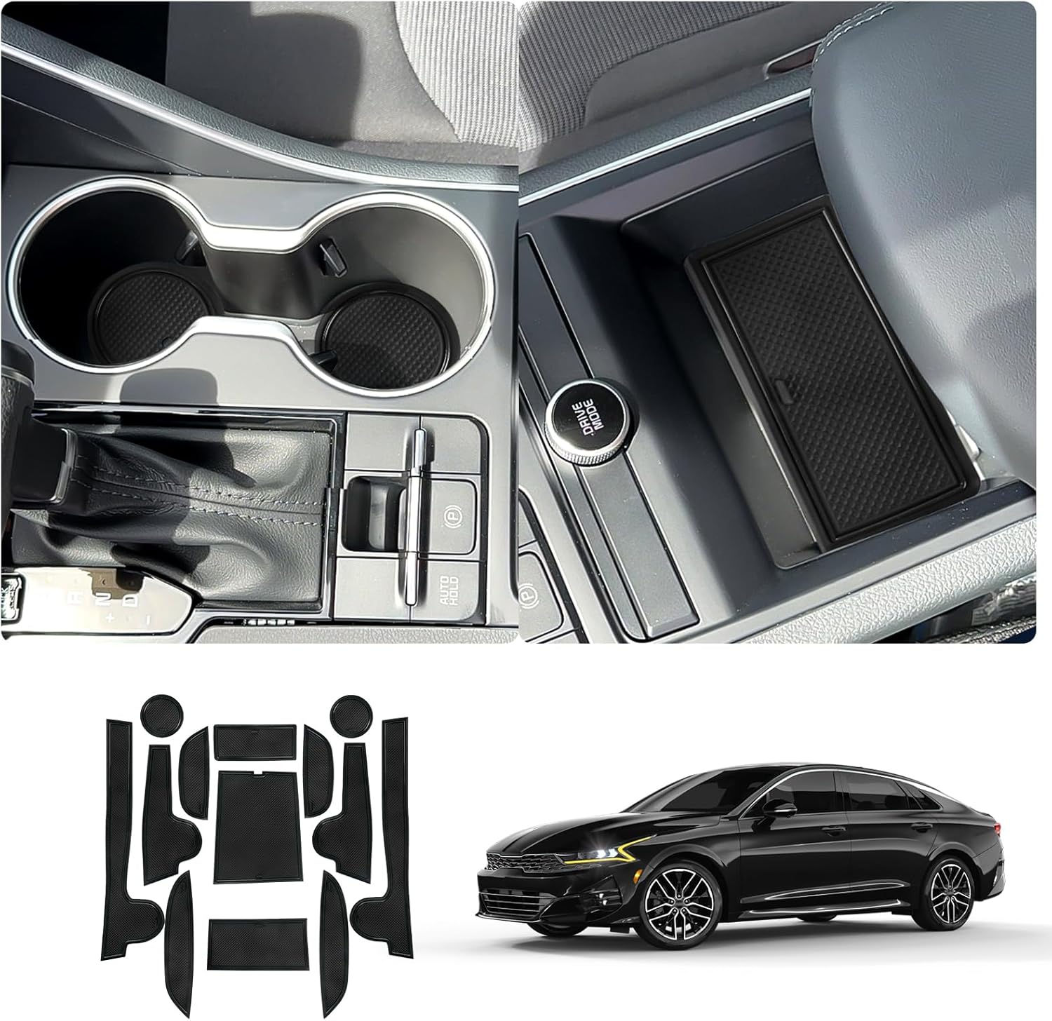 LUWU Alfombrillas para consola central Kia KIA K5 DL3 2023, 2021-2024 K5 GT Line portavasos 2023 2024 K5 LXLXSGTEX 2024 Accesorios para Kia K5 2024