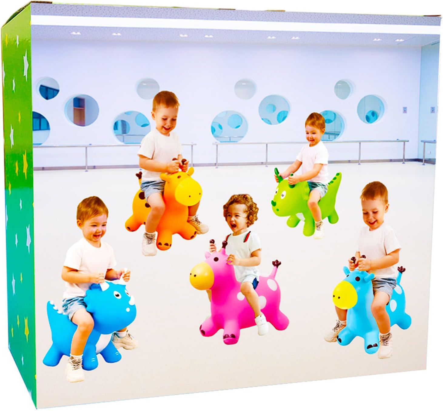 ZHUYNXIR Juguete inflable de dinosaurio animoso, juguete de dinosaurio saltador, juguete de salto favorito de los niños. Perfecto para cumpleaños,