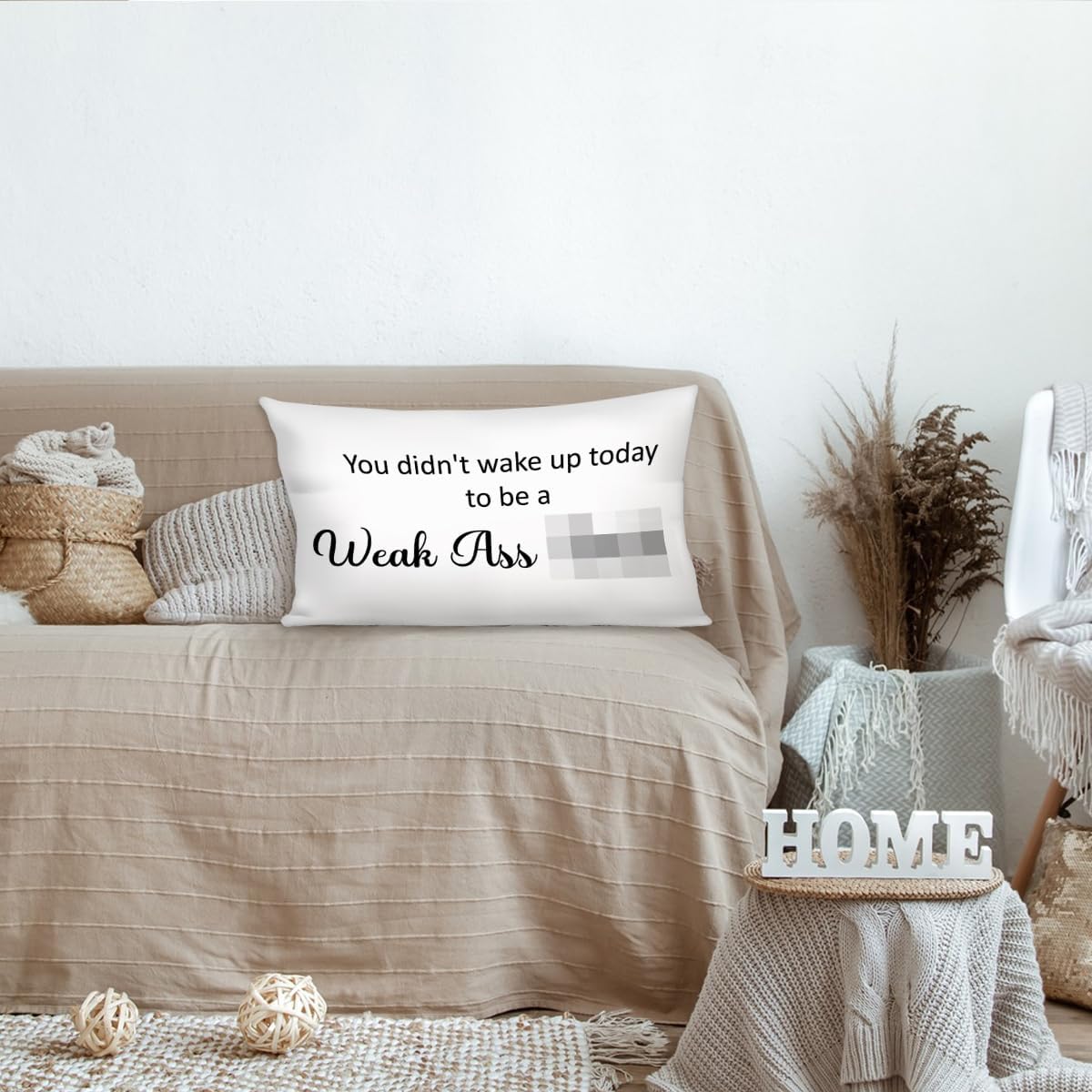 Fundas de almohada decorativas con texto en inglés “You Didn’t Wake Up Today to Be a Webil”, fundas de almohada decorativas de 12 x 20 pulgadas para