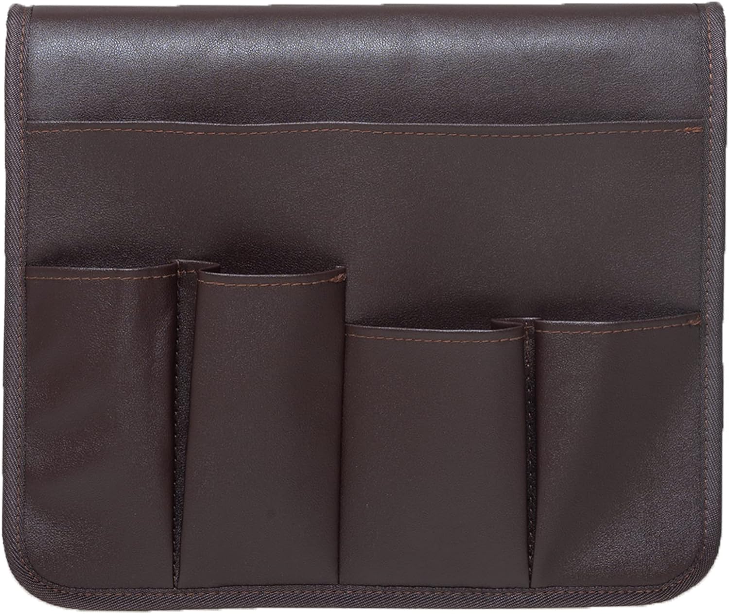 PU Leather Sofa Armrest Organizer, Armchair Magazine Holders, Waterproof Remote Holder for Recliner Couch with 1 Large Pocket, 4 Small Pockets for