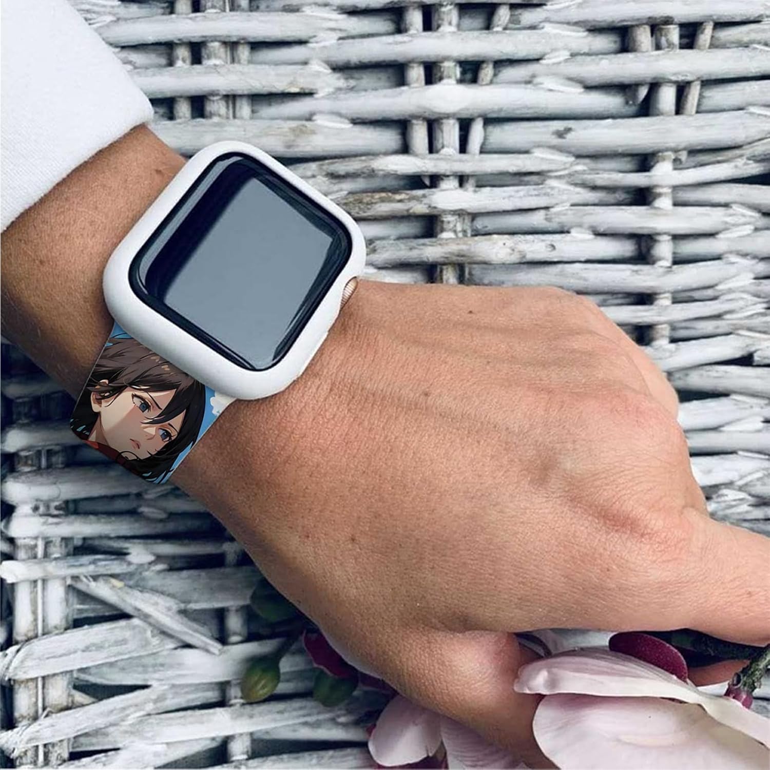 Correa de anime compatible con Apple Watch Band de 1.496 pulgadas1.575 pulgadas1.614 pulgadas1.654 pulgadas1.732 pulgadas1.772 pulgadas, bandas