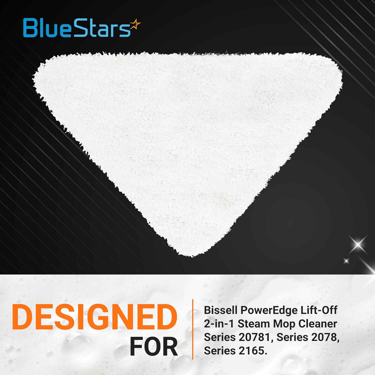 BlueStars Paquete de 6 almohadillas de repuesto para trapeador de vapor Bissell PowerEdge y PowerForce Lift-Off serie 2078, 2165, 20781,