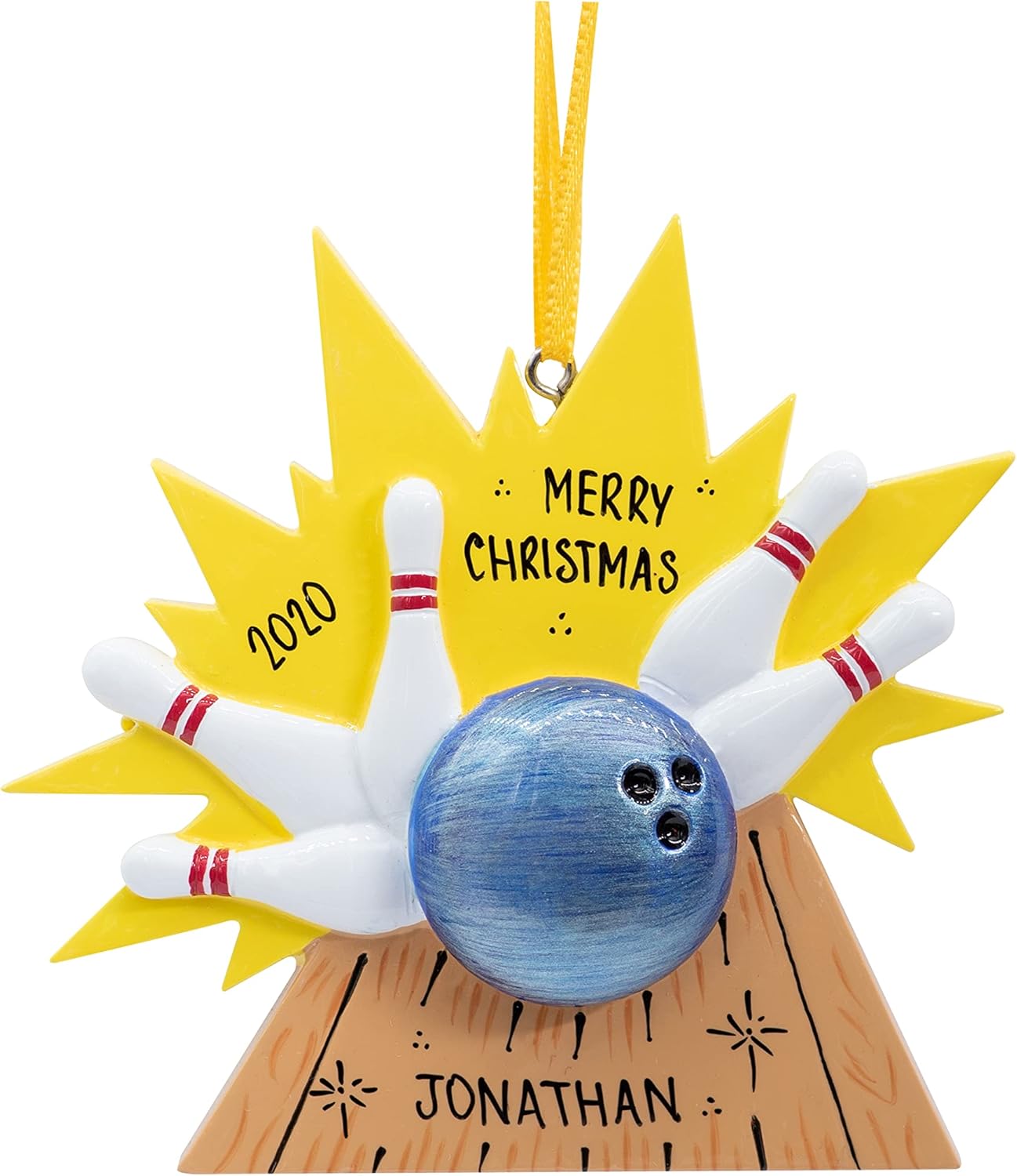 Adorno de Navidad personalizado de bolos 2023 para bolos, personalización gratuita  Pines de golpeo, bola de boliche y alfileres para árbol de