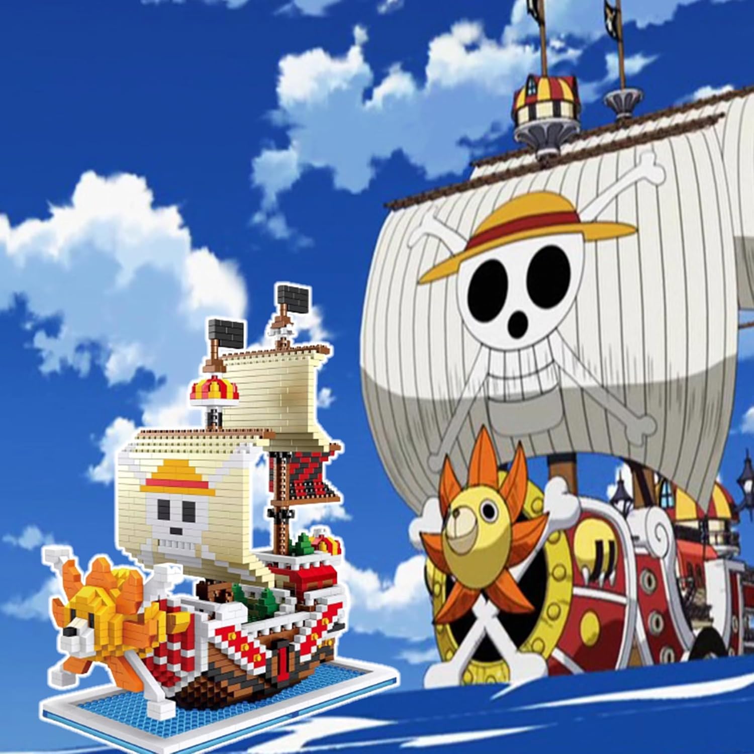 XKJFOTCY Bloques de construcción de anime, juego de bloques de construcción de barcos, juego de modelo de pensamiento creativo, juguete para niños y