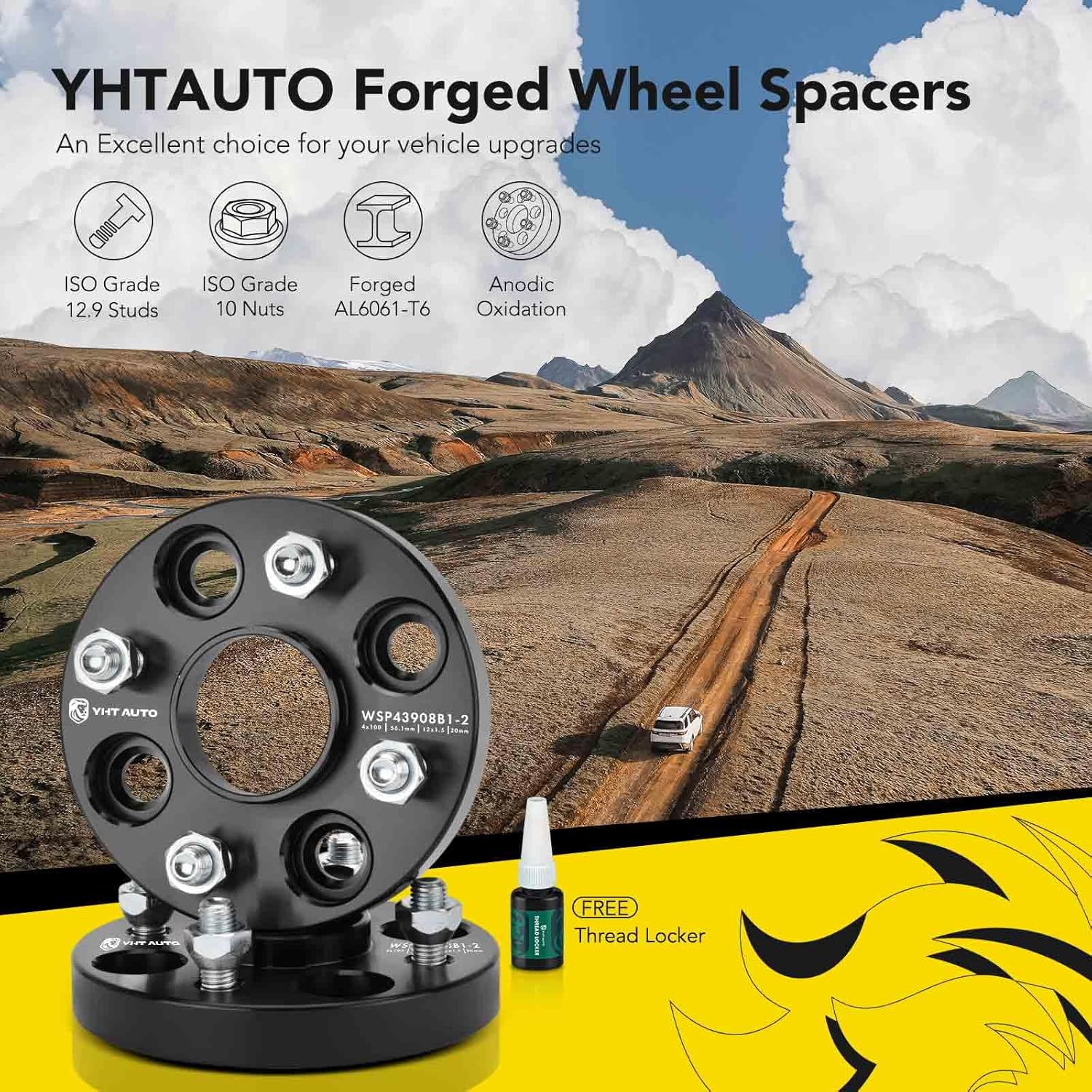 YHTAUTO Espaciadores de rueda centrados de 0.157 x 3.937 in de 0.78 pulgadas para Honda Civic, Accord, Fit, Mini Cooper, Mitsubishi Mirage, modelos