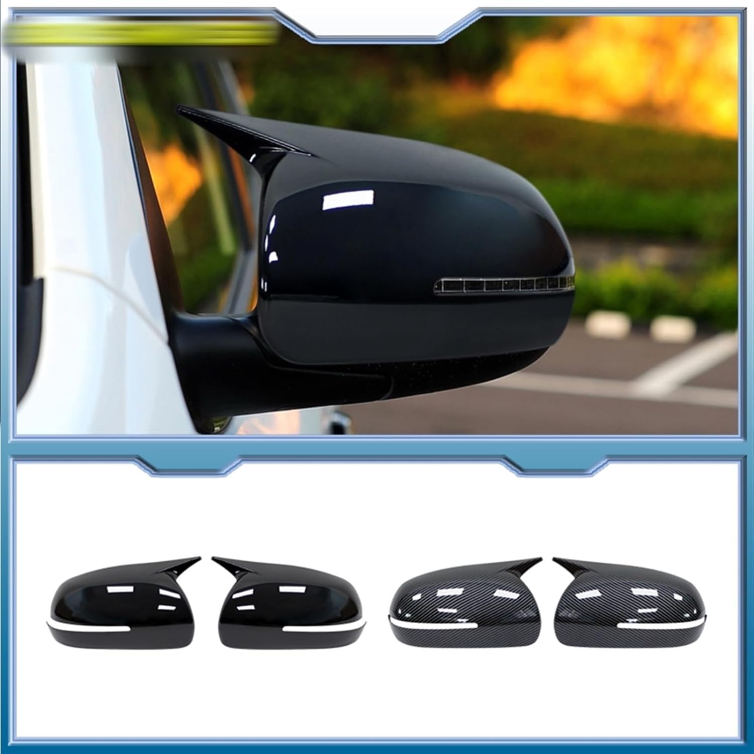Para Kia Forte K3 Cerato 2010-2018 ABS de fibra de carbono de la carrocería del coche de la puerta lateral del espejo retrovisor cubierta adhesivo