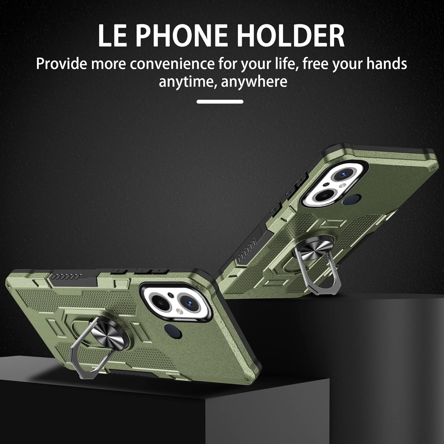 Ysnzaq Funda resistente resistente para Xiaomi Redmi 12C 6.71″, protección de grado militar con soporte magnético cubierta de teléfono para Xiaomi