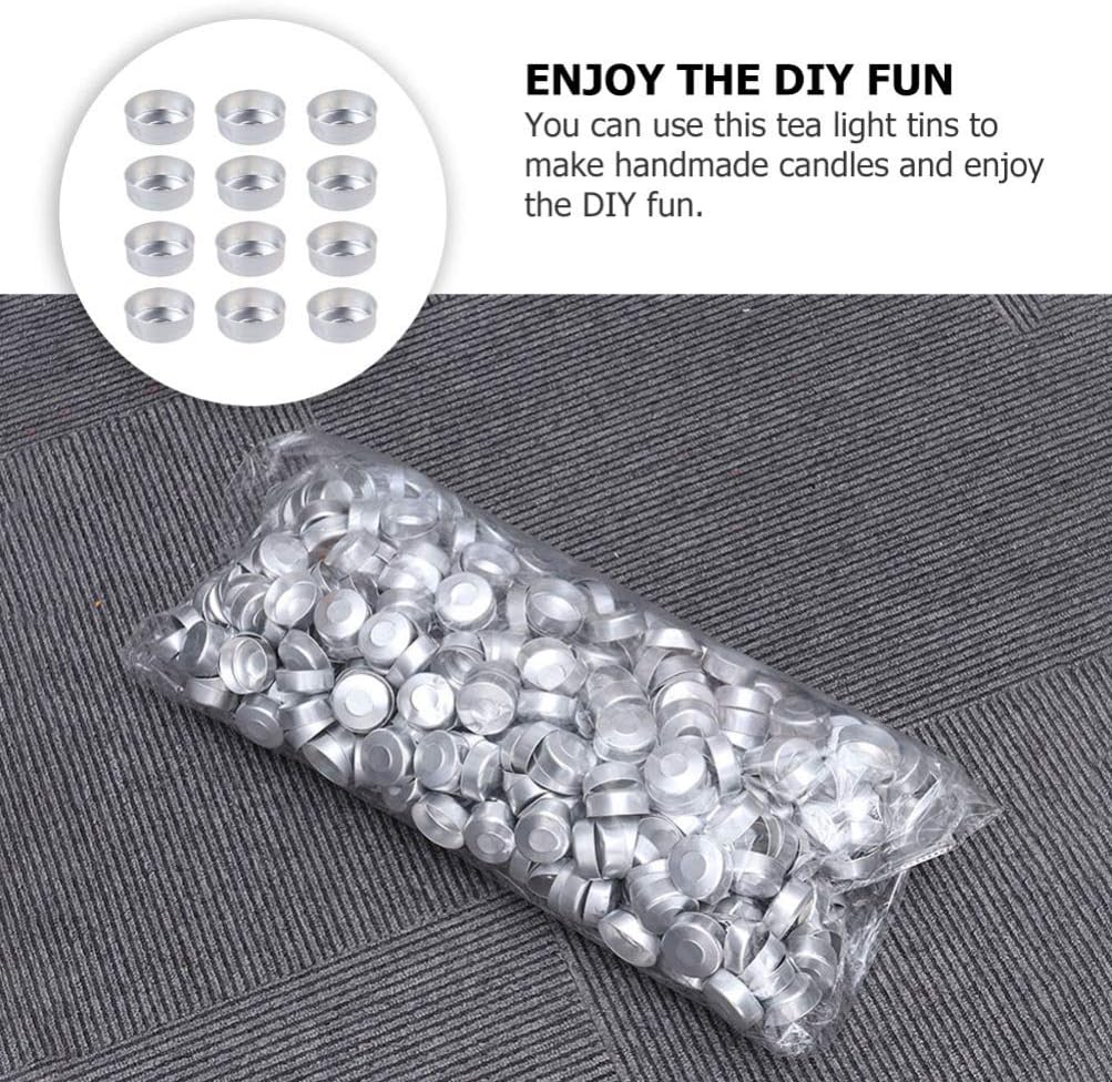 SEWACC 300 piezas de latas de luz de té de aluminio, vasos de cera para velas, caja vacía, lata de té de metal, recipiente para hacer velas
