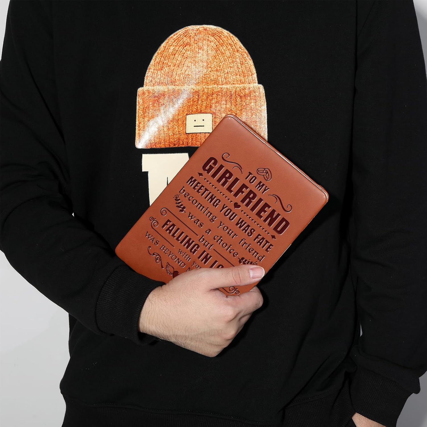 Cuaderno de cuero con texto en inglés “To My Wife Husband Gifts I Choose You”, cuaderno de cuero para esposa y marido en el día de la boda,