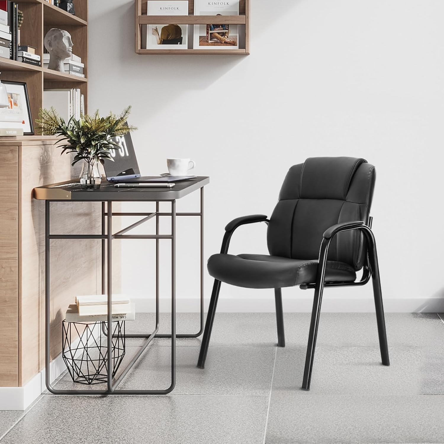 Sweetcrispy Sillas de sala de espera, escritorio de oficina con brazos acolchados para ancianos, área de recepción para el hogar, sala de