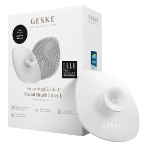 GESKE SmartAppGuided Cepillo facial  4 en 1  Cepillo de limpieza facial profesional con mango  Cepillo facial de silicona suave para limpieza de la GESKE SmartAppGuided Cepillo facial  4 en 1  Cepillo de limpieza facial profesional con mango  Cepillo facial de silicona suave para limpieza de la